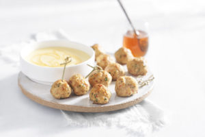 Honey Chicken Meatball Skewers