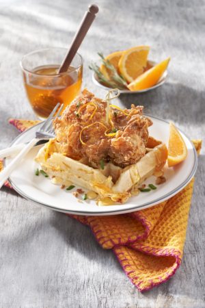 NHB Chive and Orange Blossom Honey Waffles HERO COMP