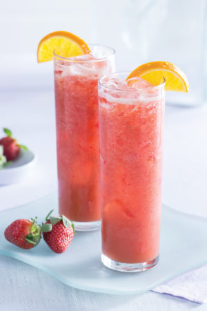 Honey strawberry tea cooler