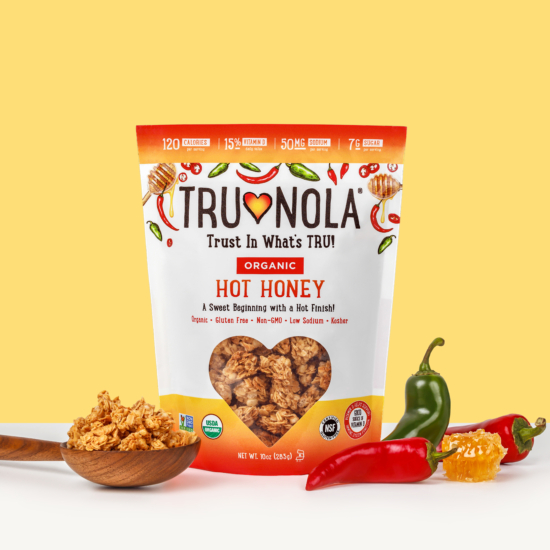 Hot Honey Granola with ingredients