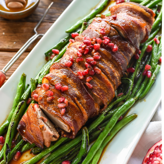 Honey Glazed Bacon Wrapped Pork Tenderloin